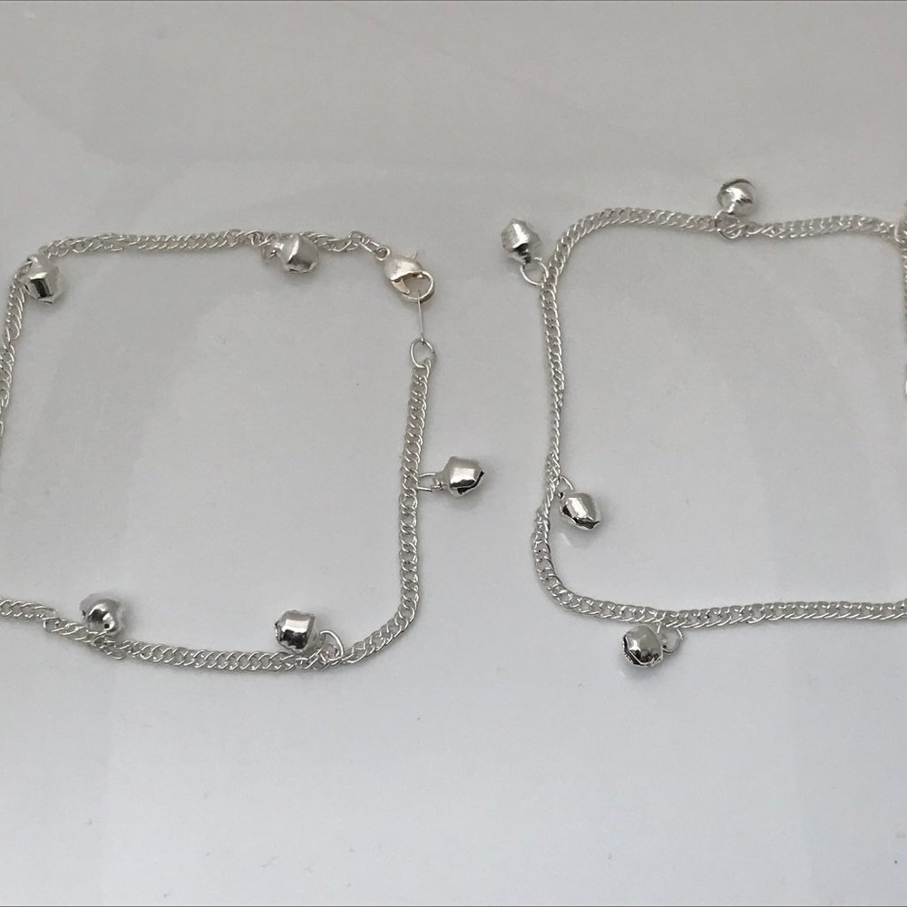 Anklet Payal Silver Tone Bell Foot Women Fashion J - Picture 9 of 10
